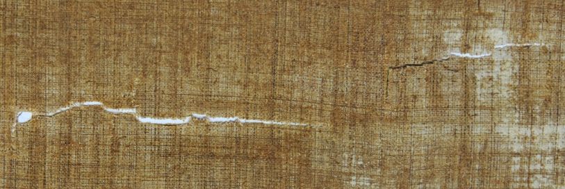 Detail Rückseite vor Rissverklebung