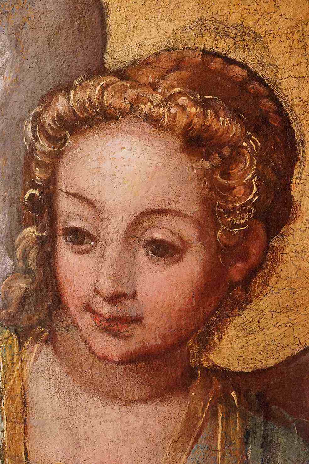 Verkündigung an Maria, Detail nach Restaurierung